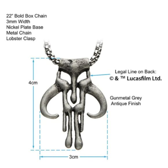 Disney Star Wars Mandalorian Symbol Necklace - Picture 2 of 3